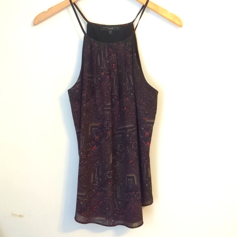 Sanctuary High Collared Tribal Tank Top